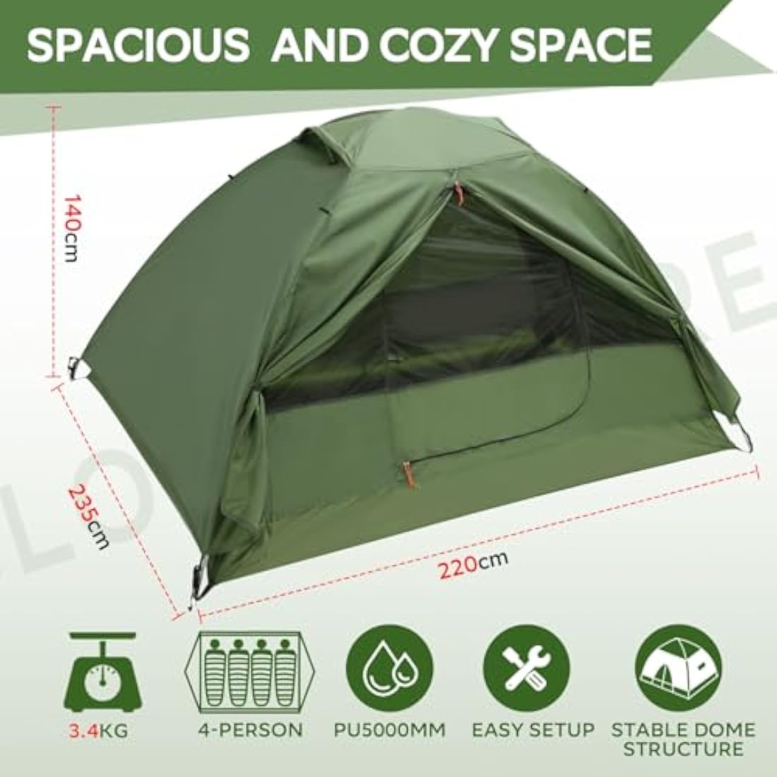 Clostnature 1 Person Backpacking Tent – Waterproof Lightweight 3 Season