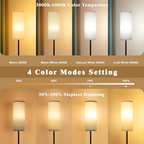 Aooshine Grey Floor Lamp | Dimmable Corner Standing Lamp with Remote
