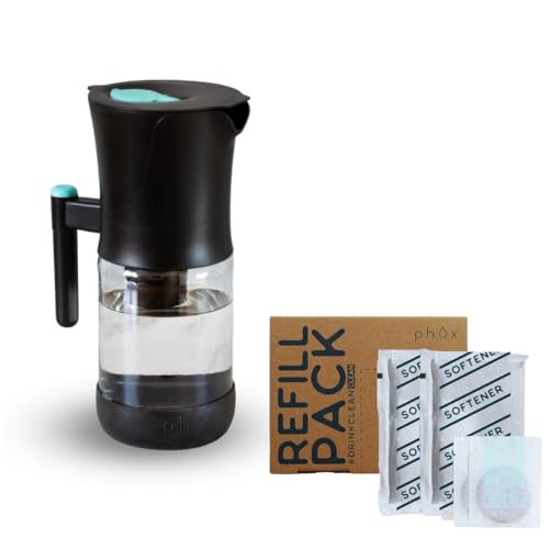 Phox V2 Glass Water Filter Jug – 2.2L Refillable Softener Pack