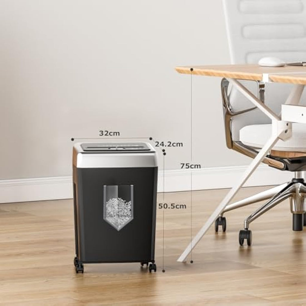 Bonsaii 15-Sheet Cross Cut Paper Shredder | 30-Min Heavy Duty Office Shredder