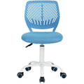 Homy Casa Ergonomic Swivel Desk Chair | Adjustable Blue Fabric Task Chair