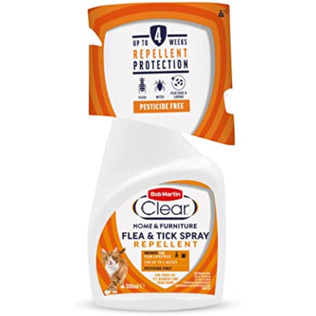 Bob Martin Clear Flea & Tick Repellent Spray for Home and Cats - 300ml