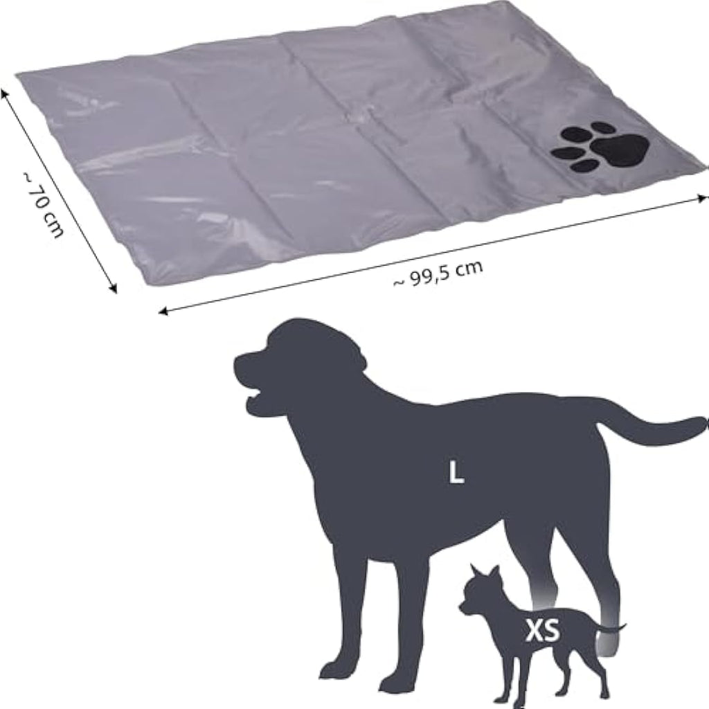 dobar Self-Cooling Dog Mat – Large Gel Cooling Blanket for Pets, Grey