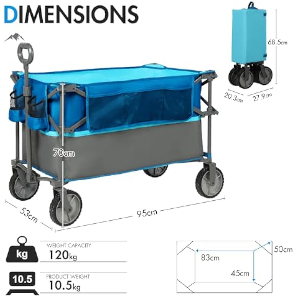 Portal XL Folding Festival Trolley | 228L Heavy Duty Beach Wagon Cart