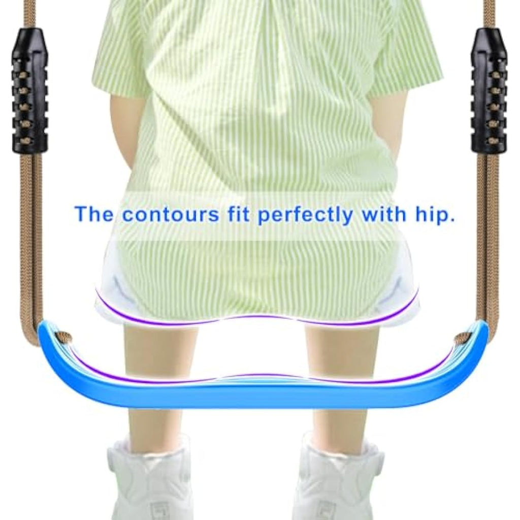 SELEWARE Non-Slip Plastic Tree Swing Seat with Adjustable Nylon Rope