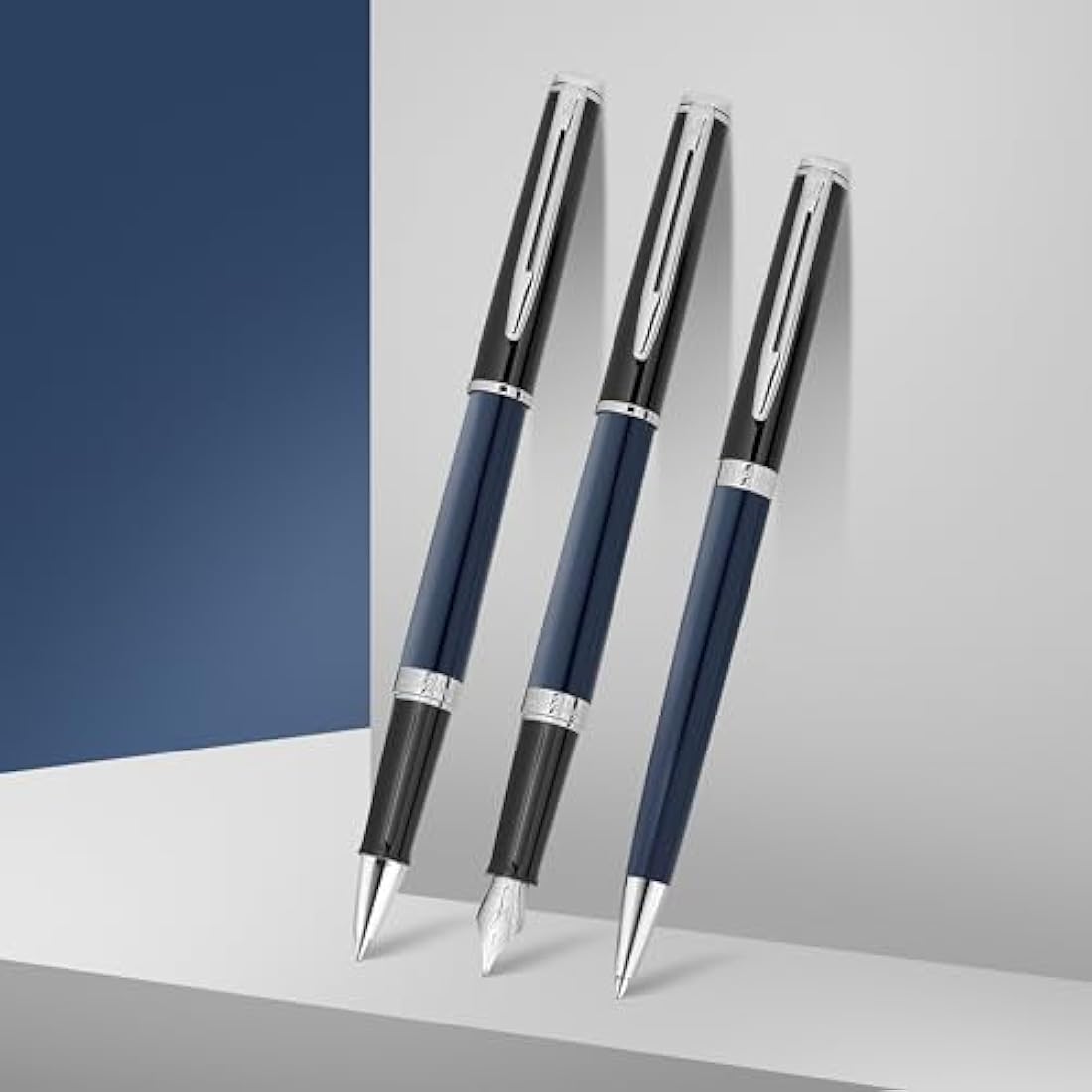 Waterman Hémisphère Fountain Pen – Black & Blue Lacquer, Medium Nib