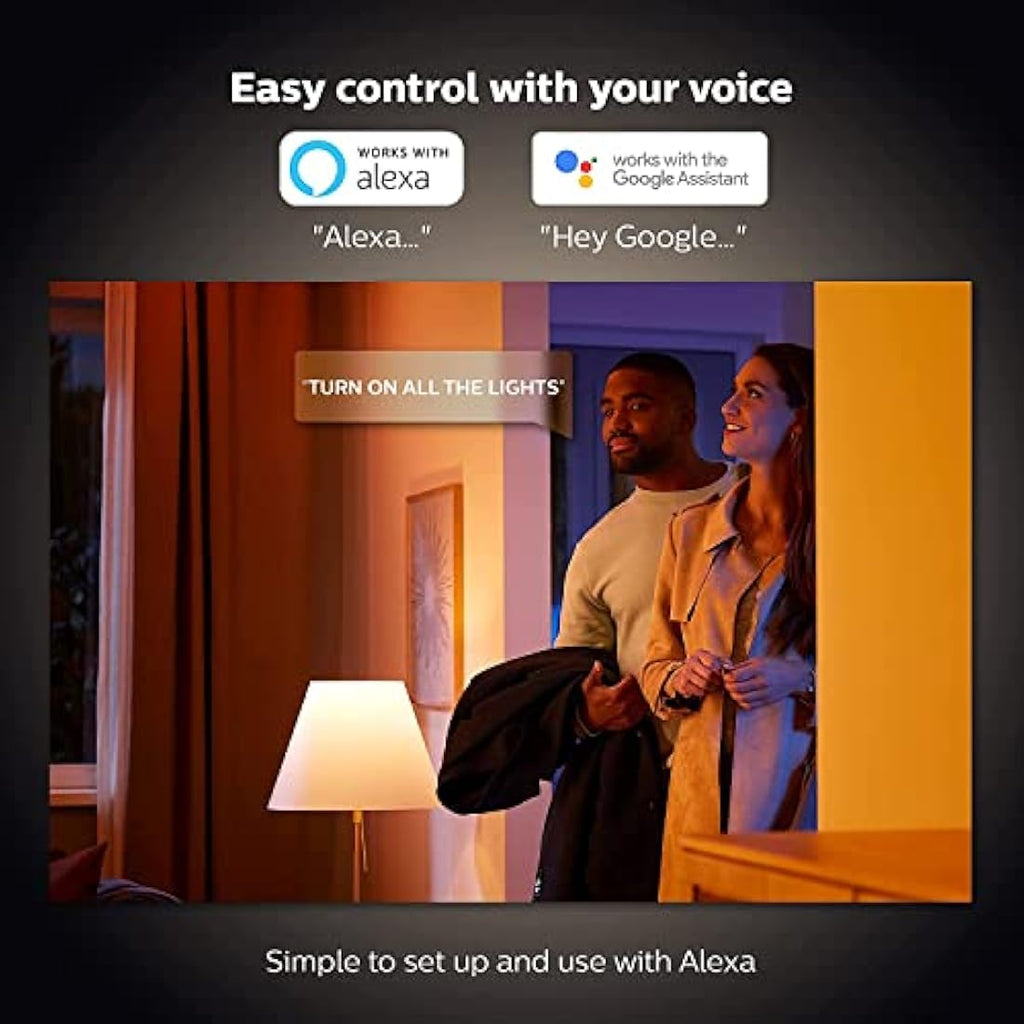 Philips Hue White Ambiance Smart LED Bulb 4-Pack | E27 800lm 60W