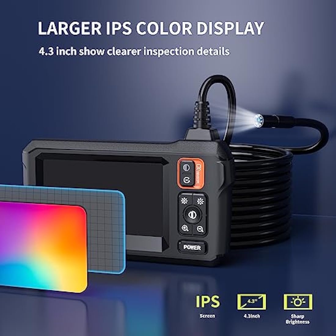 1080P HD Borescope – 4.3" LCD Inspection Camera with 16.5ft Cable