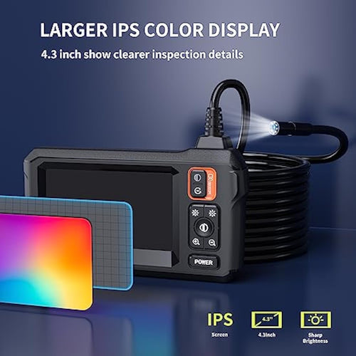 1080P HD Borescope – 4.3" LCD Inspection Camera with 16.5ft Cable