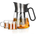 ZENS Glass Tea Infuser Teapot Set with 2 Cups | 680ml Borosilicate Glass