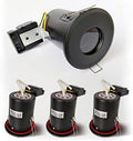Sweier 4-Pack Fire Rated IP65 Waterproof GU10 Downlight – Black Aluminium