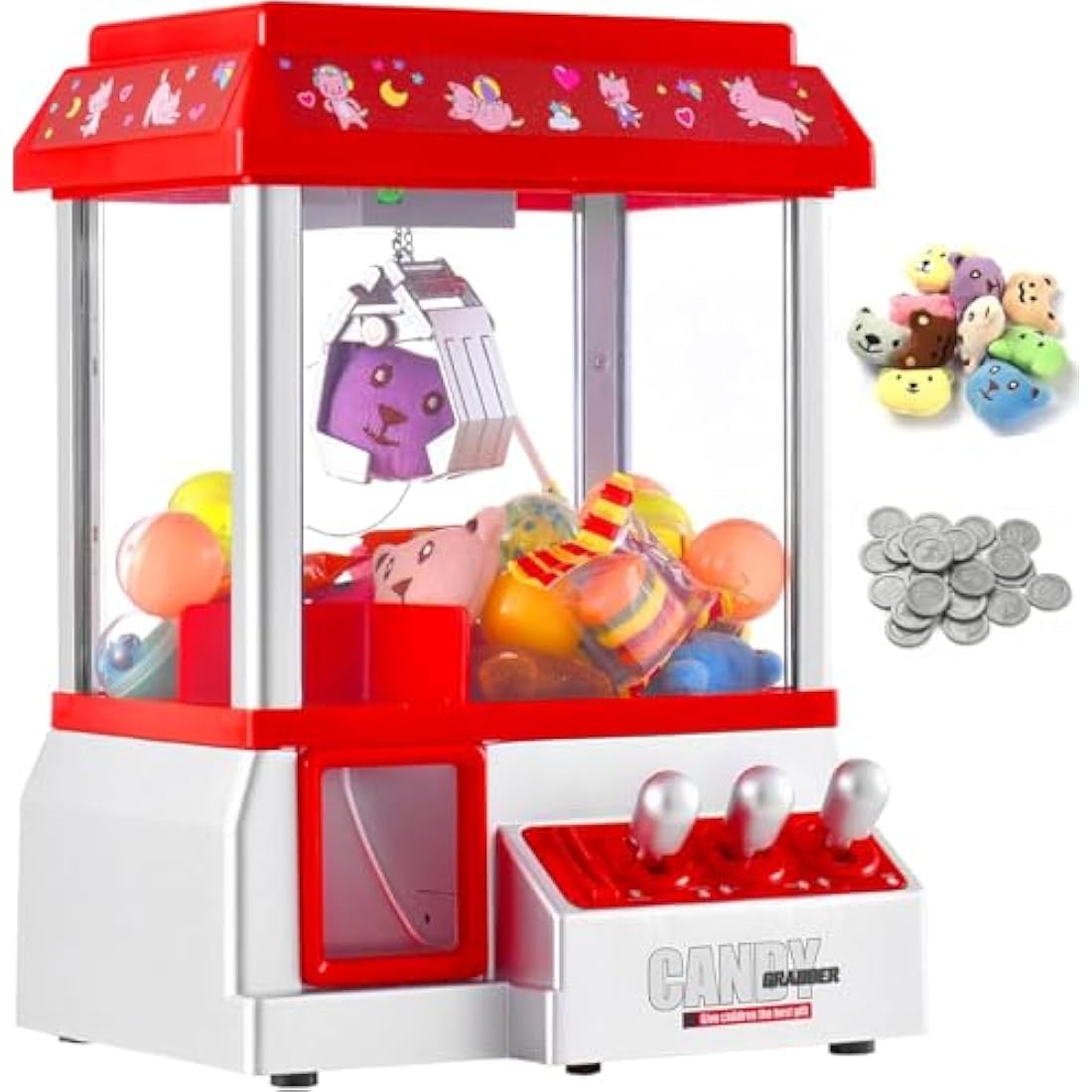 Mini Claw Machine Arcade Game – Candy Grabber with 10 Plush Toys