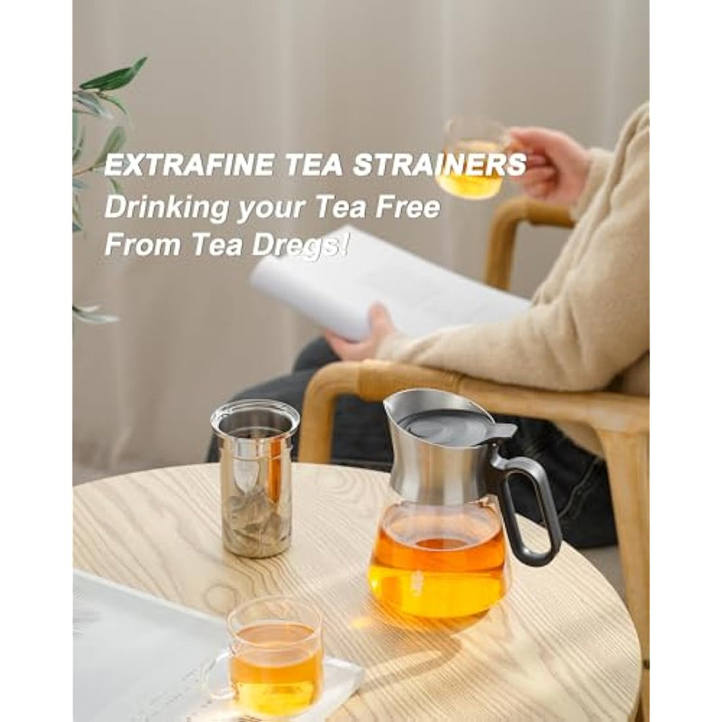 ZENS Glass Teapot with Infuser – 500ml Borosilicate Pot with Steel Spout
