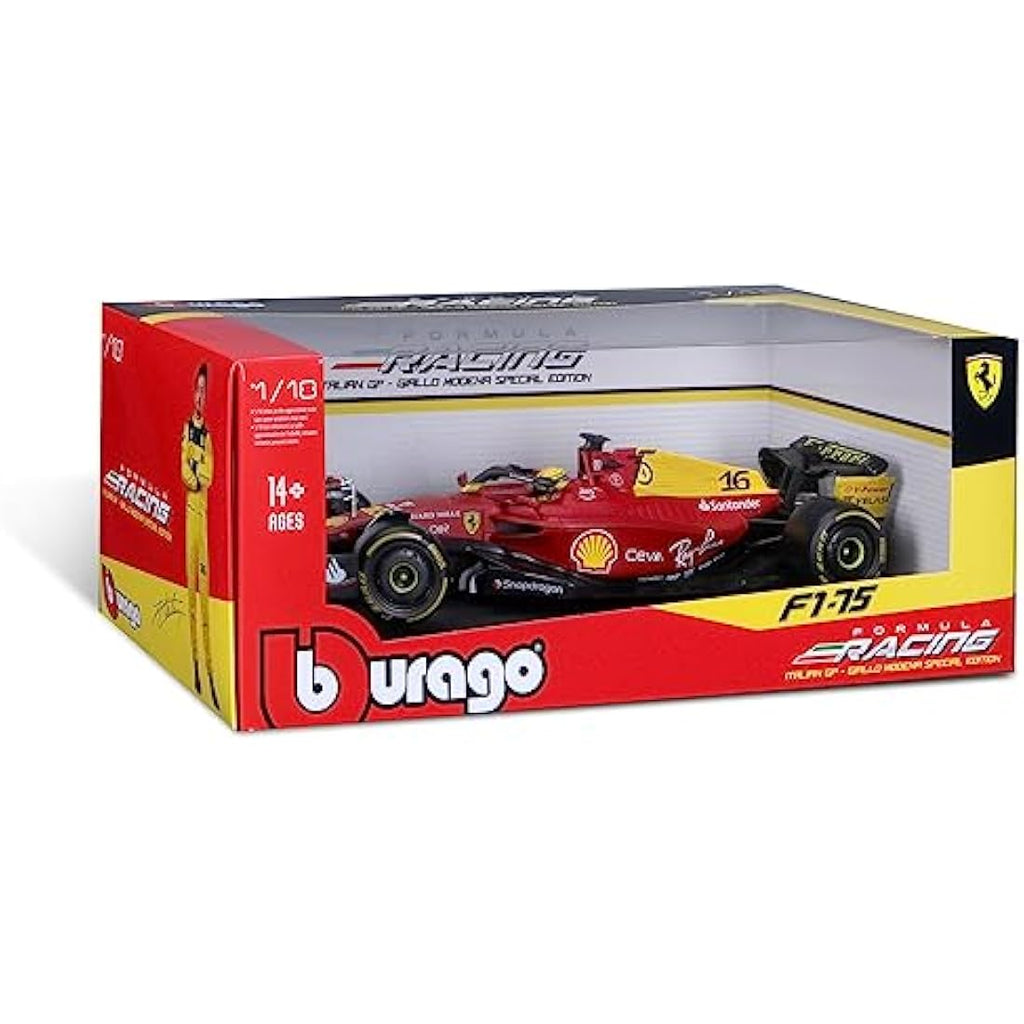 Bburago Ferrari F1-75 Italy Monza GP 2022 Diecast Model - 1/18 Scale