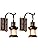 LULING Vintage Glass Wall Sconce – 2-Pack Industrial Black Metal Lights