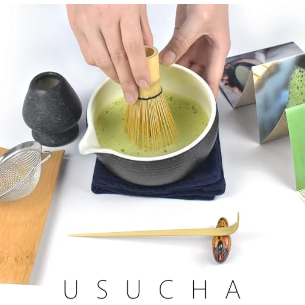 Jolof Store Bluestone Glaze Matcha Kit - 8pc Bamboo Tea Ceremony Set