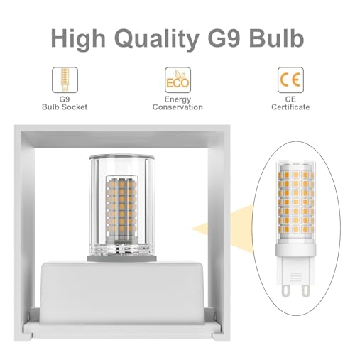Klighten 2PCS Modern LED Wall Sconce – Up and Down Indoor Lamp, 3000K White