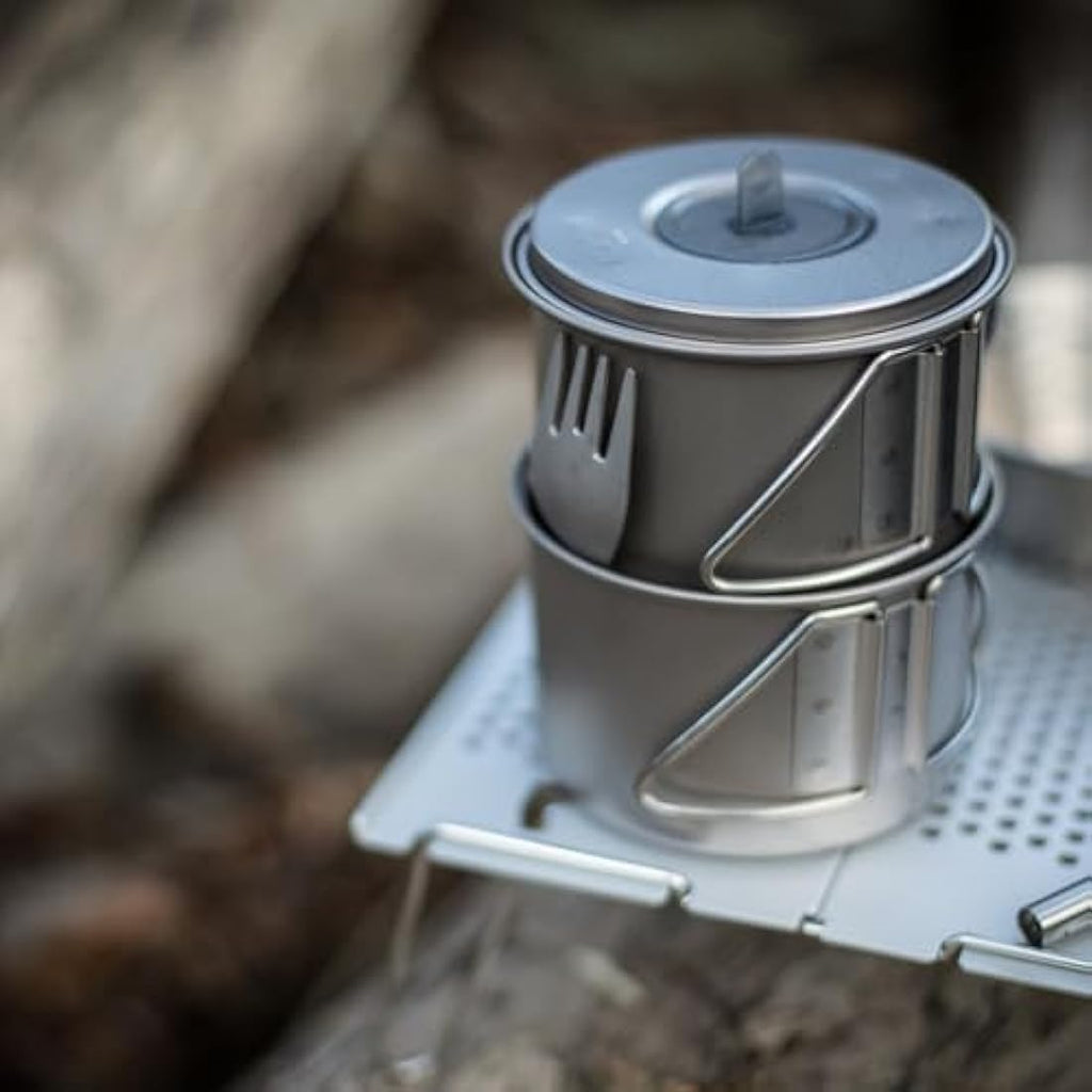 Snow Peak Titanium Mini Solo Combo Cookset – Ultralight Camping Gear