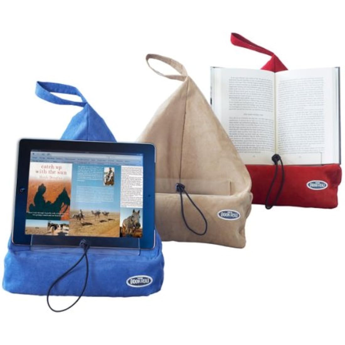 The Book Seat - Hands-Free Book Holder and Reading Pillow, Agapanthus Blue