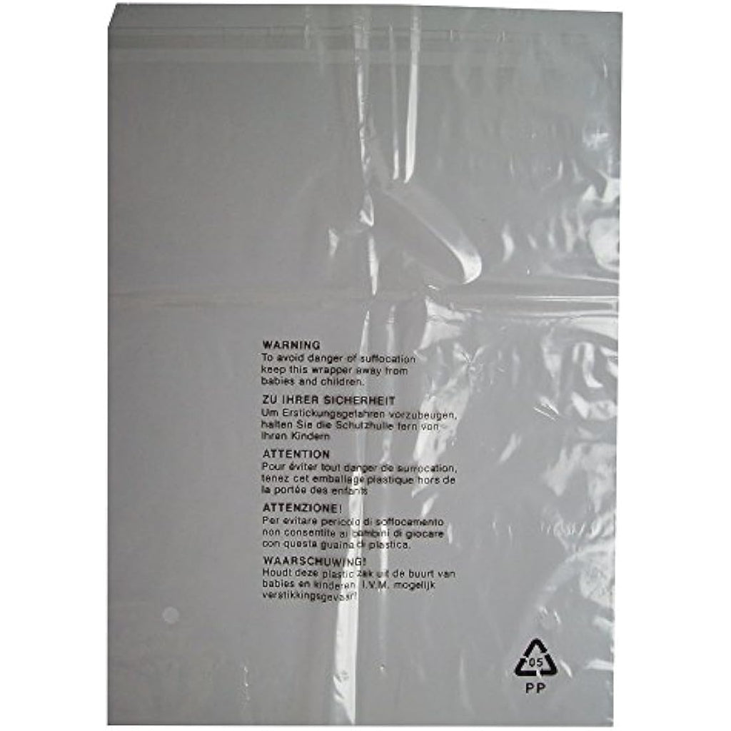 Clear Self-Seal Garment Bags | 12x15" Plastic Polybags - 100pk