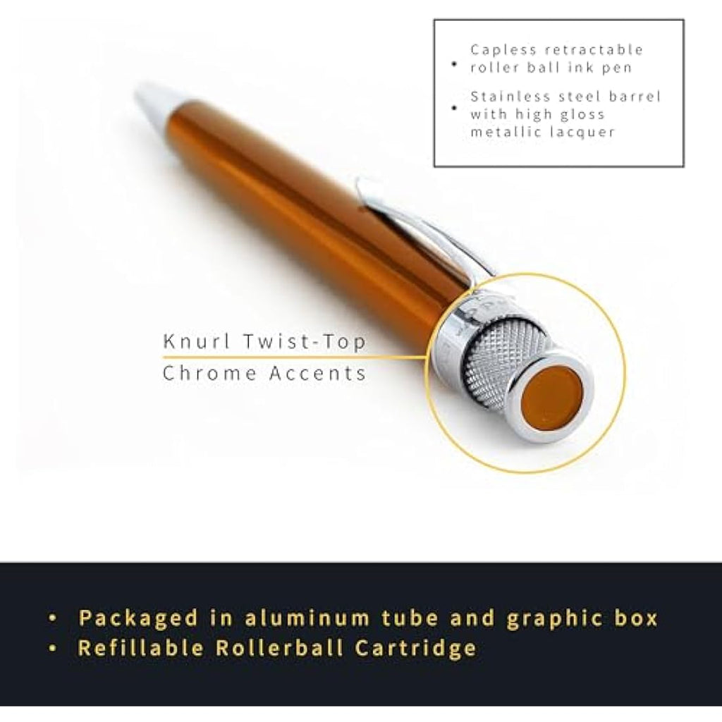 Retro 51 Tornado Rollerball Pen – Orange Metallic Stainless Steel