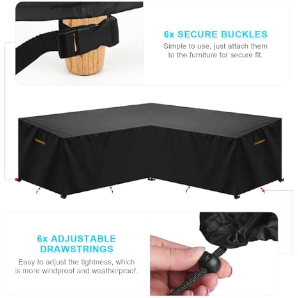 SanGlory V-Shape Garden Furniture Cover | Waterproof Oxford Patio Sofa