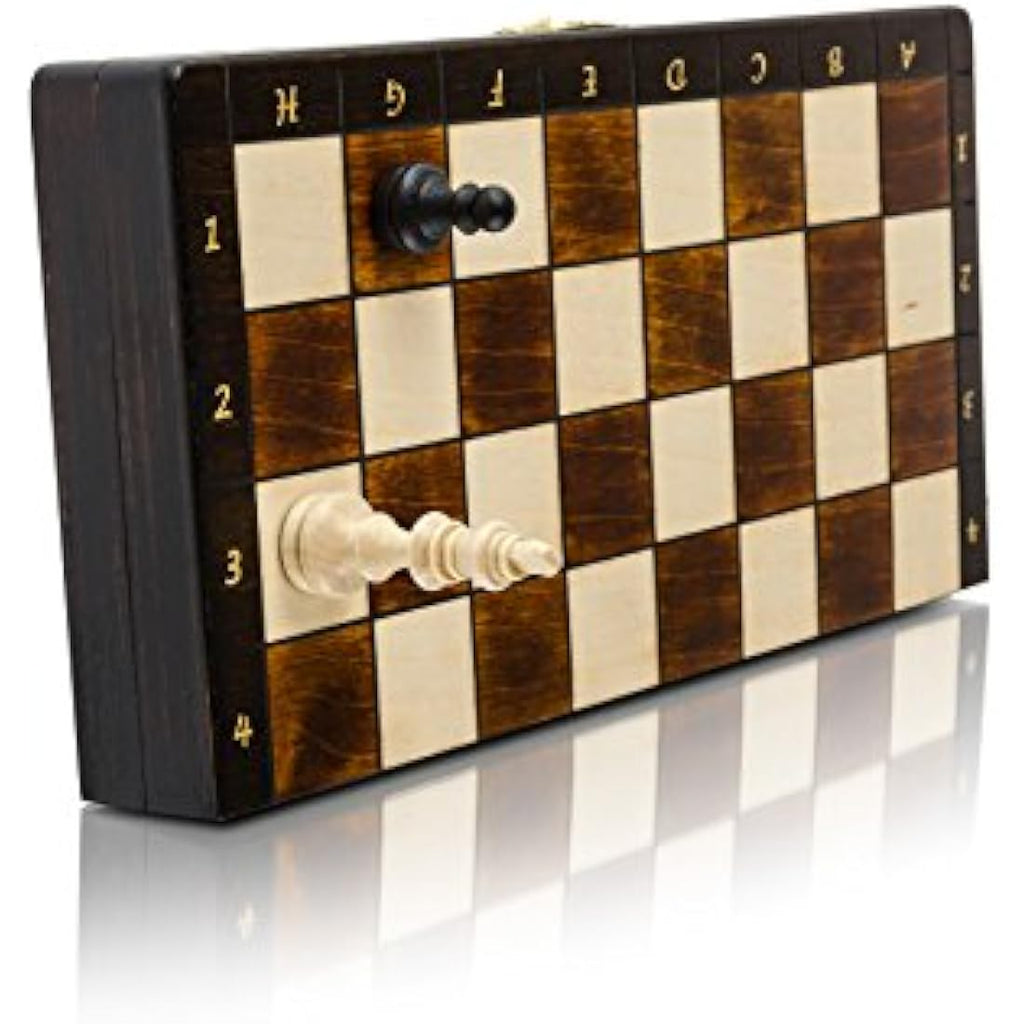 Master of Chess Magnetic Wooden Chess Set – 11 Inch Handmade Travel Set