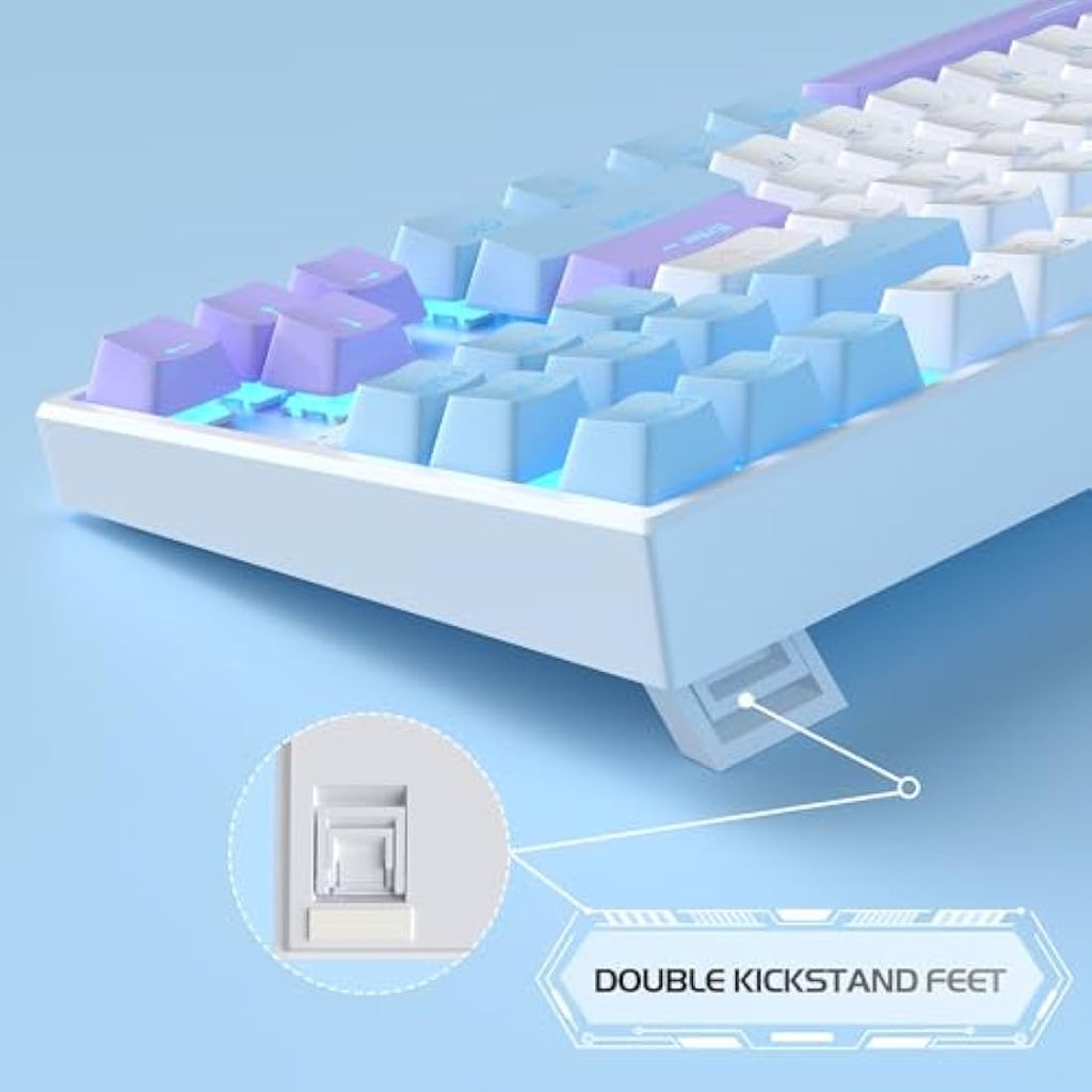 MageGee 75% Mechanical Gaming Keyboard | Red Switch TKL - White/Blue