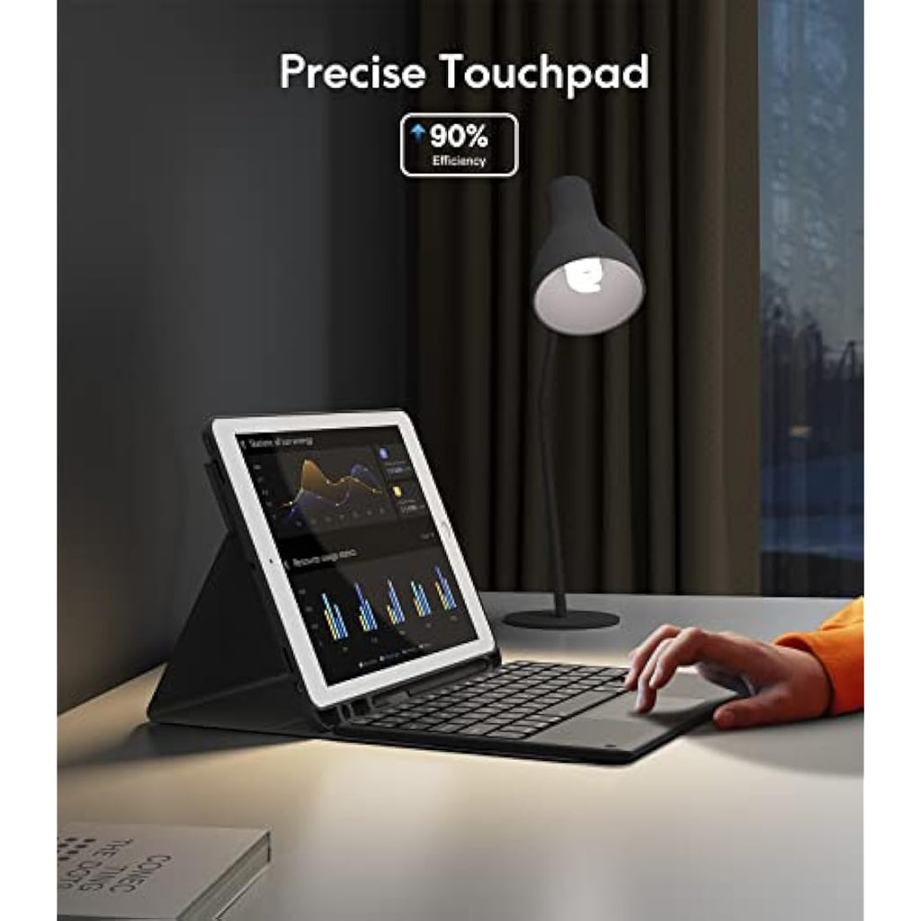 CHESONA iPad 9th Gen Keyboard Case with Smart Touchpad – Black