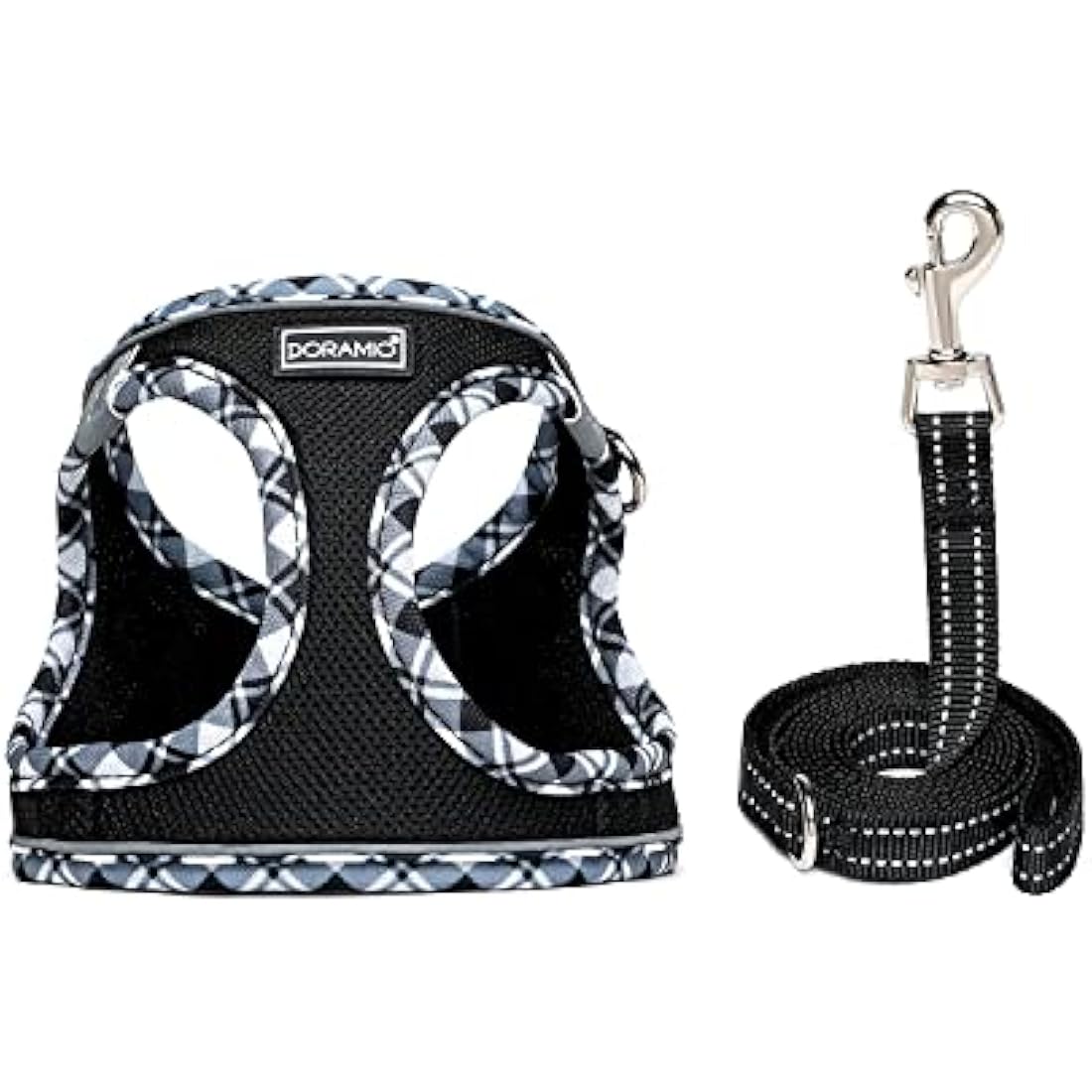 DORAMIO Step-in Dog Harness and Leash Set | Reflective Mesh Vest – XL
