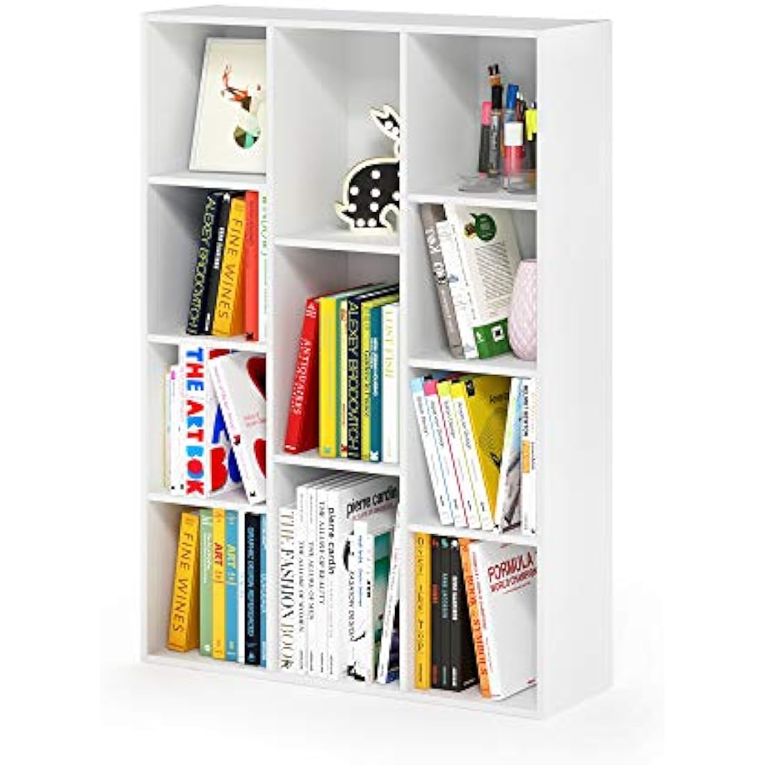Furinno Luder 11-Cube Reversible Open Shelf Bookcase - White Wood