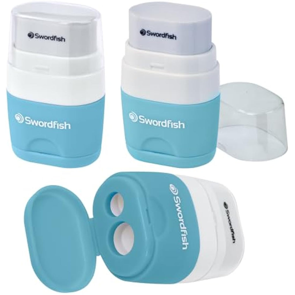 Swordfish Twin Combo Pastel Pencil Sharpener & Eraser - 20 Pack