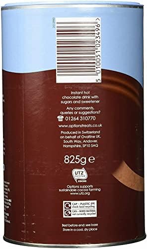 Option Belgian Choc-O-Lait Luxury Instant Hot Chocolate - 2 x 825g