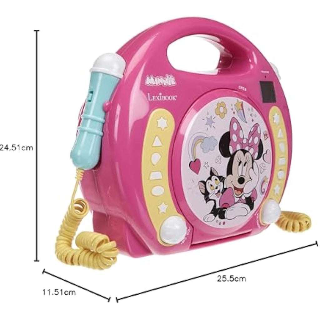 Lexibook Disney Minnie Mouse Portable CD Player with Karaoke Microphones