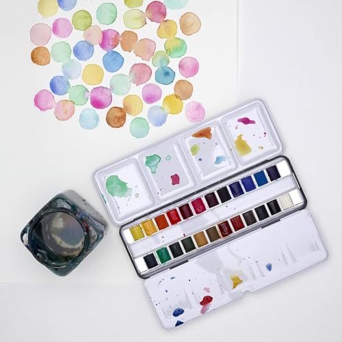 Winsor & Newton Cotman Watercolour Complete Travel Tin – 24 Half Pans
