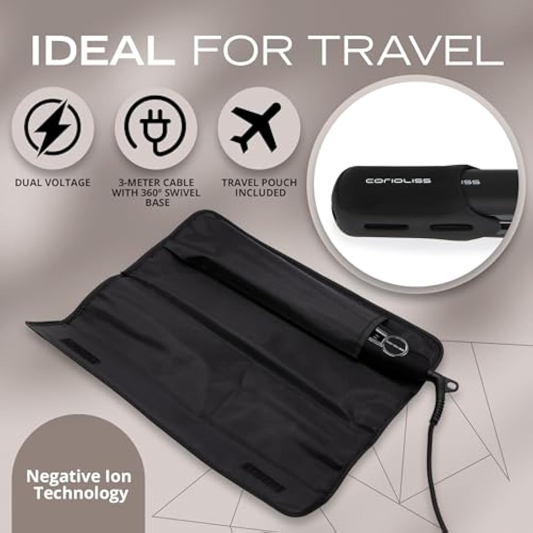 Corioliss C1 Professional Titanium Hair Straightener | Ionic Flat Iron