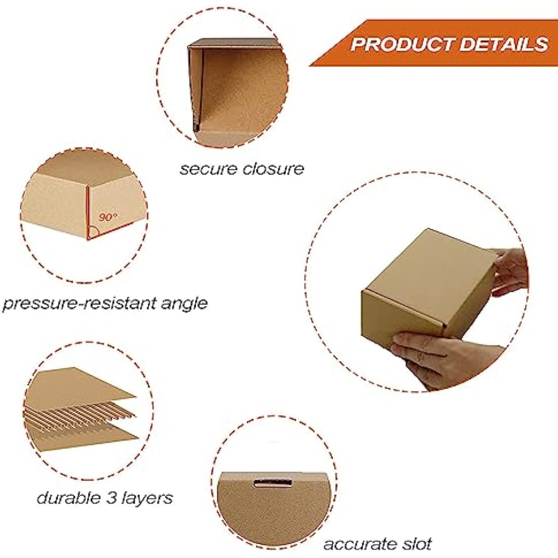 RLAVBL Small Brown Corrugated Shipping Boxes - 6x4x3 Inch (25 Pack)