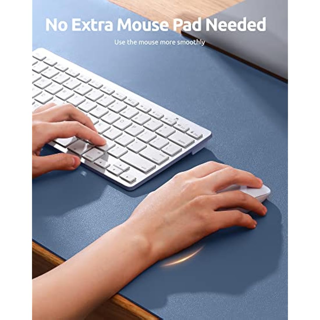 YSAGi Leather Desk Mat – Large Waterproof Non-Slip Mouse Pad, Sea Blue