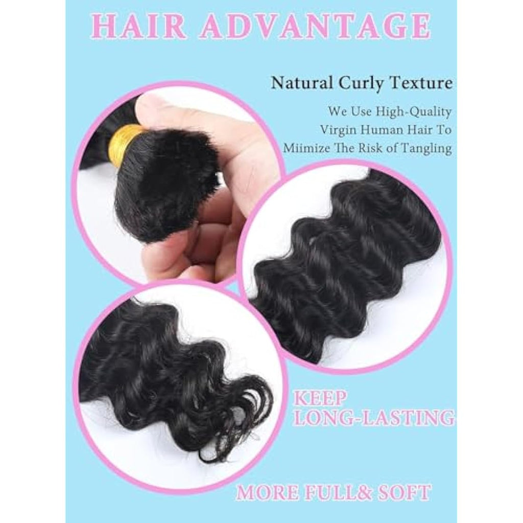 Sexycat Deep Curly Human Braiding Hair – 16 Inch 100g Brazilian Virgin