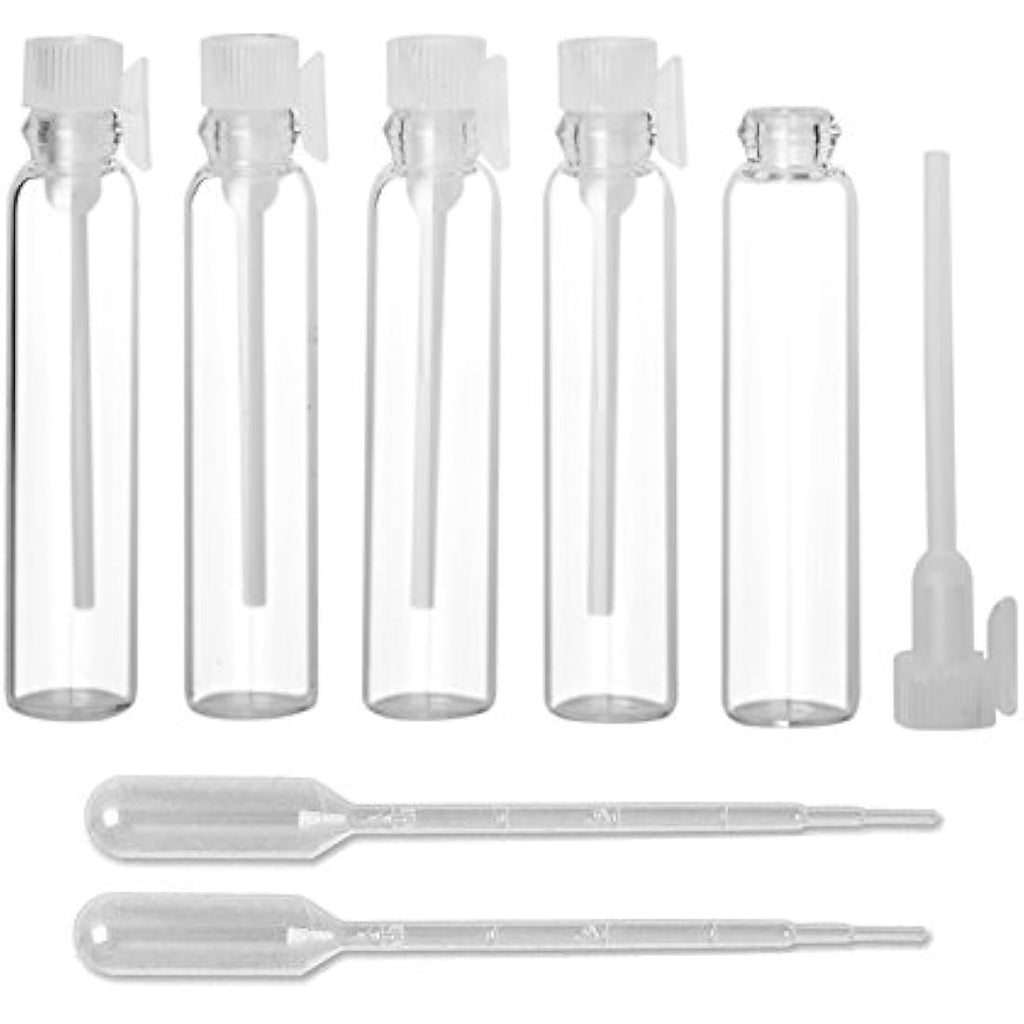 Jolof Store 100Pcs Glass Essential Oil Sample Vials - 1ml Travel Bottles