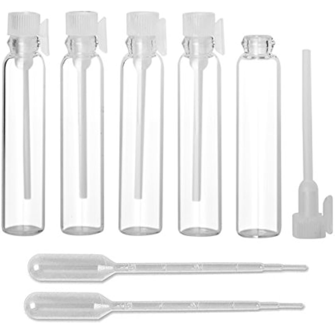 Jolof Store 100Pcs Glass Essential Oil Sample Vials - 1ml Travel Bottles