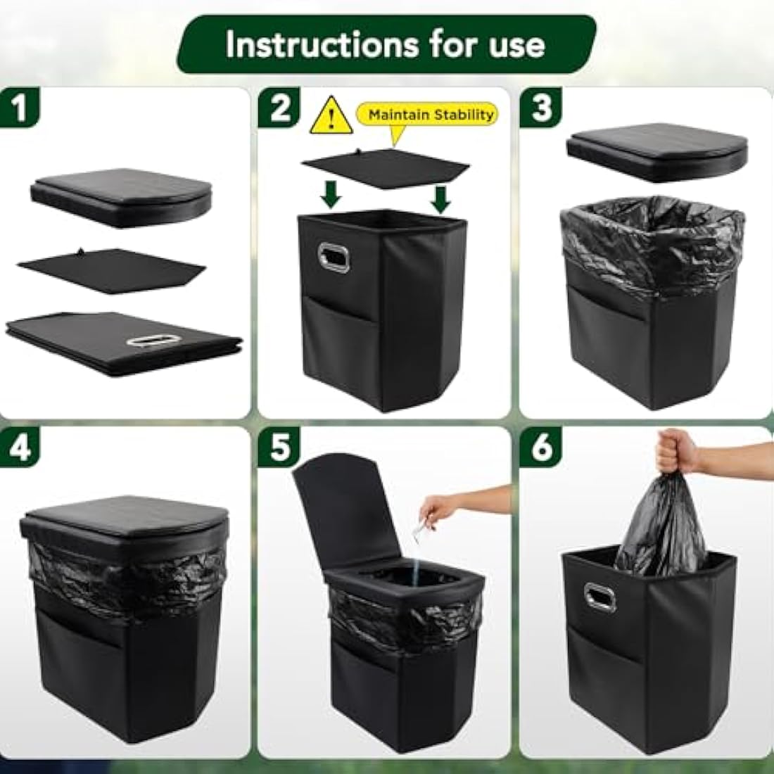 16.5in Tall Portable Folding Toilet – Padded Camping Loo