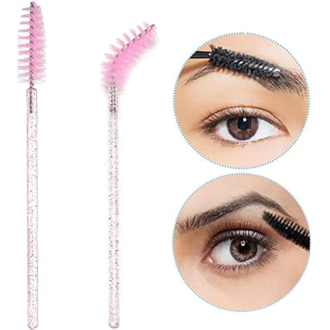 Disposable Mascara Wands | 100PC Crystal Pink Eyelash Brushes