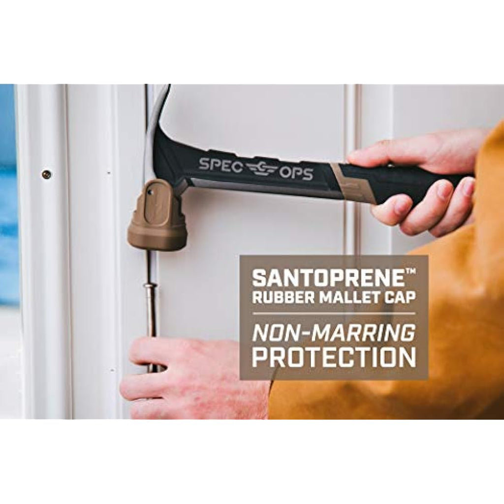 Spec Ops 20 oz Nailing Hammer – Smooth Face Rip Claw with Mallet Cap