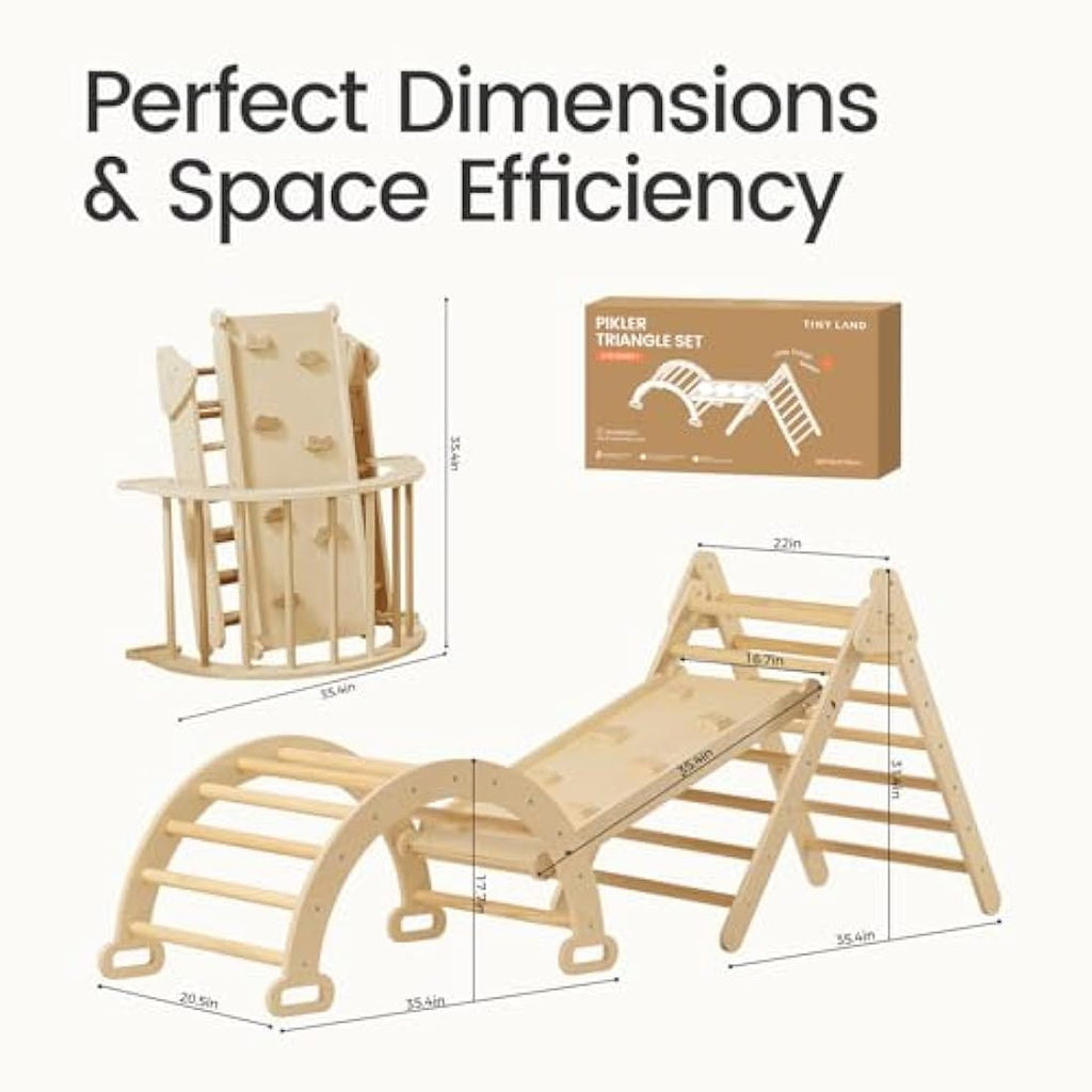 3-in-1 Foldable Wooden Montessori Climbing Triangle Set