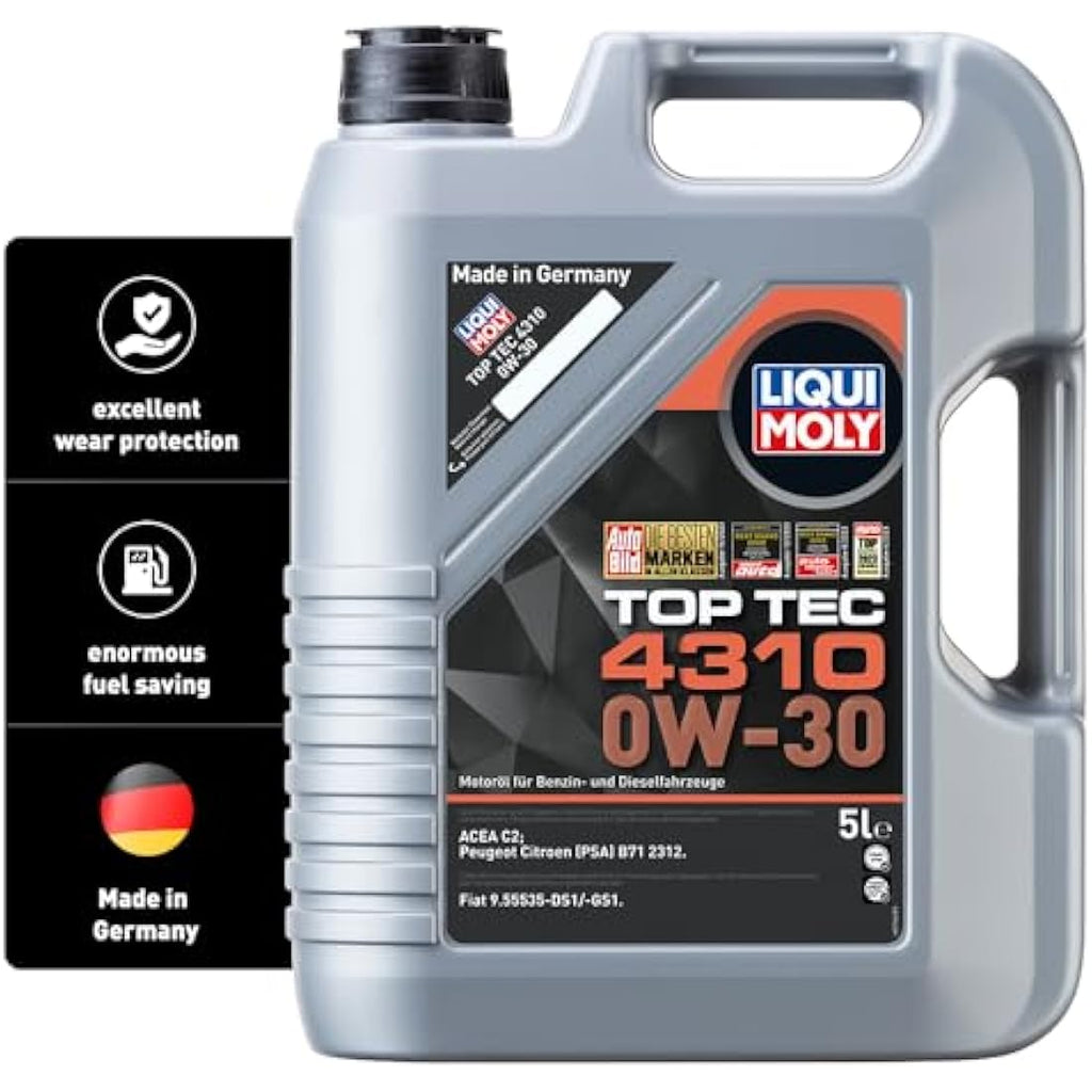 Liqui Moly Top Tec 4310 0W-30 Motor Oil | 5L Synthetic Engine Oil