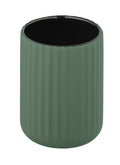WENKO Belluno Ceramic Toothbrush Holder – Matte Green Modern Beaker
