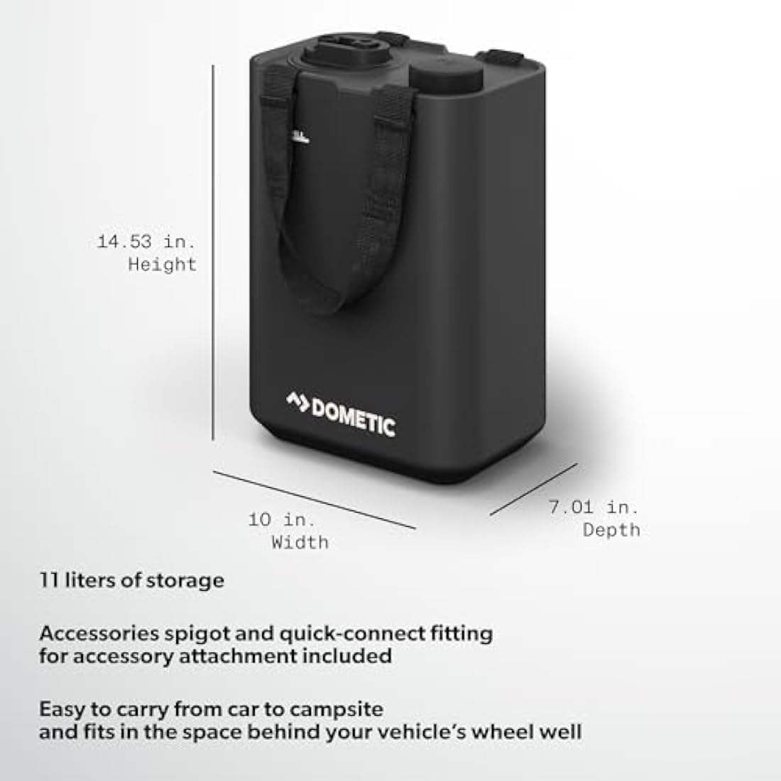 Dometic Go Hydration Water Jug – 11L BPA-Free Outdoor Storage (Slate)
