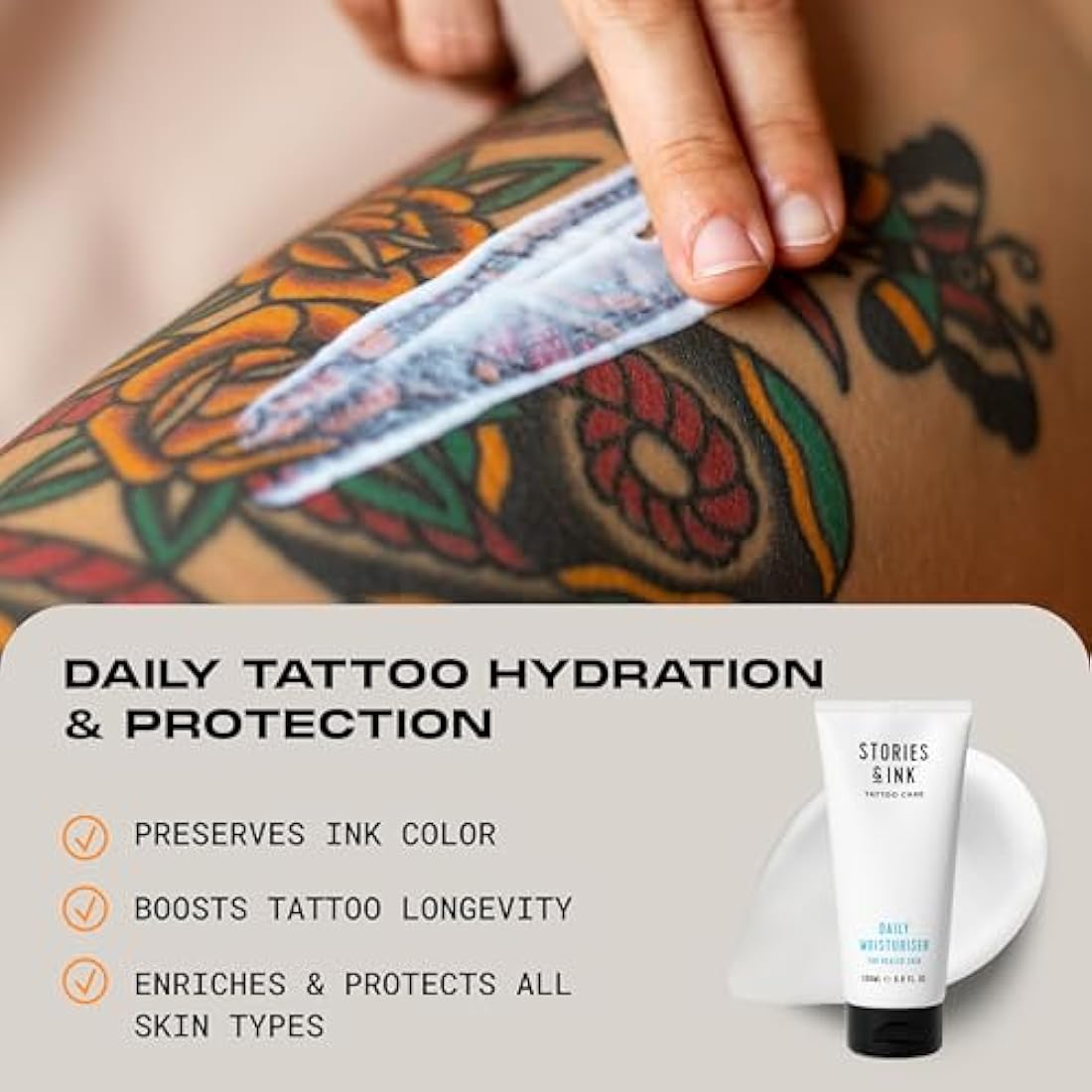 Stories & Ink Tattoo Care AM & PM Set | Vegan Moisturiser & Serum