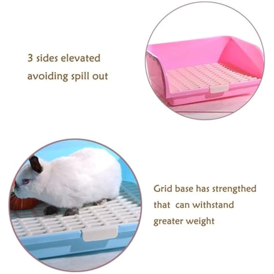 Oncpcare Large Rabbit Litter Box | Bunny & Guinea Pig Potty Tray - Beige